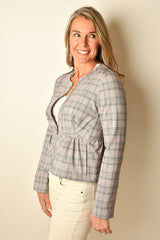ZIP FRONT PEPLUM JACKET