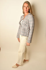 ZIP FRONT PEPLUM JACKET