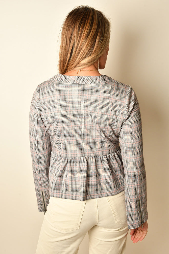 ZIP FRONT PEPLUM JACKET