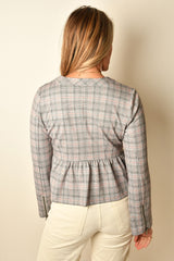 ZIP FRONT PEPLUM JACKET