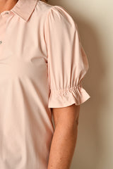 ELBOW PUFF SLEEVE SNAP SHIRT