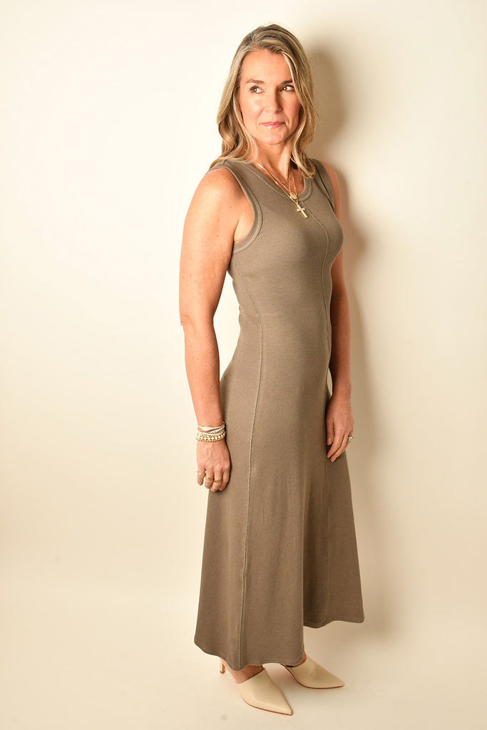 LINDEN RIB MIDI DRESS