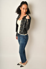COLLARLESS BUTTON JACKET + colors