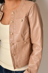 COLLARLESS BUTTON JACKET + colors