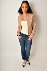 COLLARLESS BUTTON JACKET + colors
