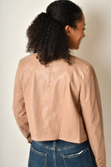 COLLARLESS BUTTON JACKET + colors