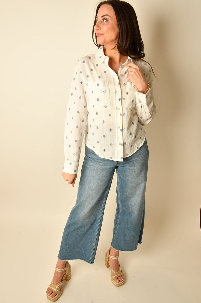 HI LOW BUTTON FRONT SHIRT