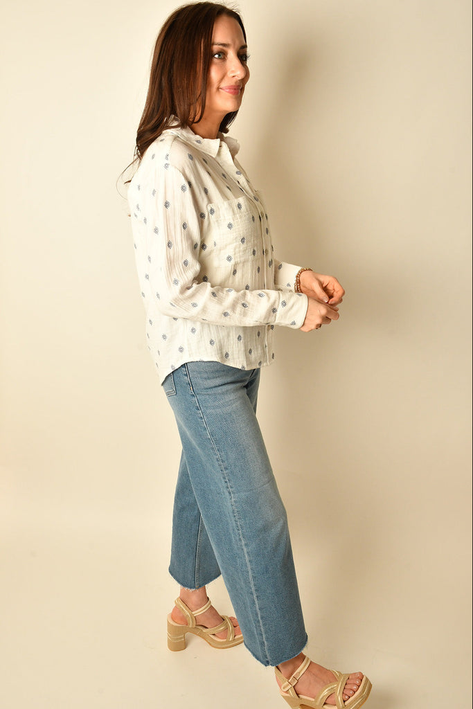 HI LOW BUTTON FRONT SHIRT