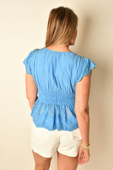 FLUTTER SLEEVE BLOUSE