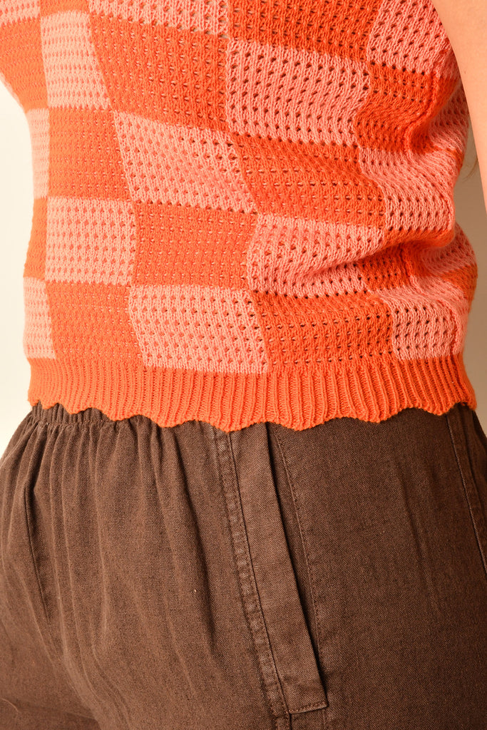 RETRO CHECKERED KNIT VEST