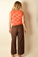 RETRO CHECKERED KNIT VEST