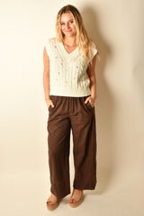 MEADOW BLOOM CABLE KNIT VEST