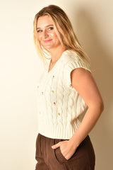 MEADOW BLOOM CABLE KNIT VEST