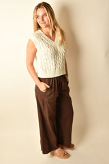 MEADOW BLOOM CABLE KNIT VEST