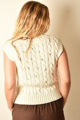 MEADOW BLOOM CABLE KNIT VEST
