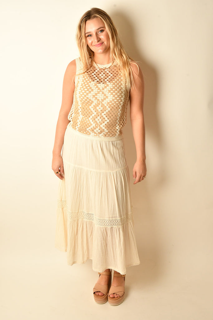 CROCHET OPEN KNIT TANK