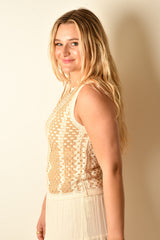 CROCHET OPEN KNIT TANK