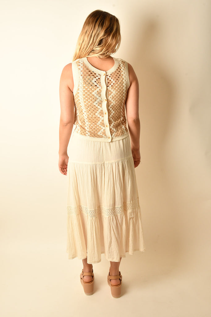 CROCHET OPEN KNIT TANK