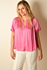 SPLIT V-NECK HALF SLEEVE + color