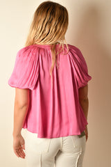 SPLIT V-NECK HALF SLEEVE + color