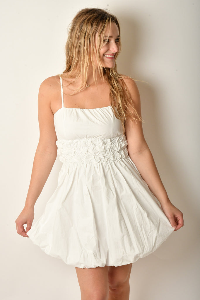 BUBBLE HEM MINI DRESS