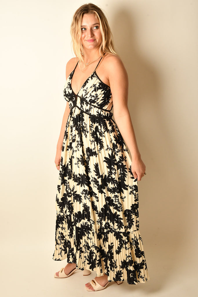 ATHENA PLEATED FLORAL DRESS