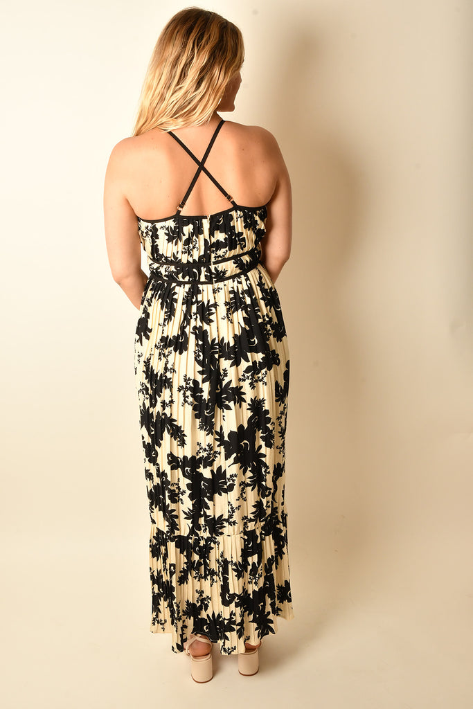 ATHENA PLEATED FLORAL DRESS