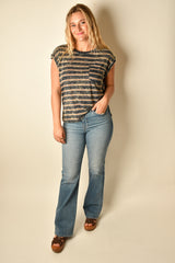 WASHED STRIPED POCKET TEE