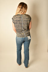 WASHED STRIPED POCKET TEE