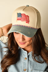 STARS & STRIPES DENIM BASEBALL HAT
