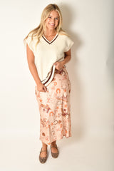 WESTERN PRINT SATIN MIDI