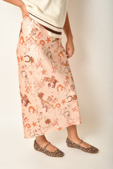 WESTERN PRINT SATIN MIDI