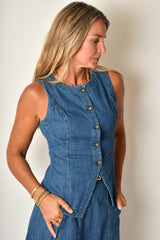 CHARLIE LONGLINE DENIM VEST