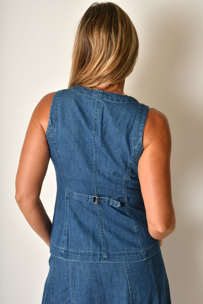 CHARLIE LONGLINE DENIM VEST