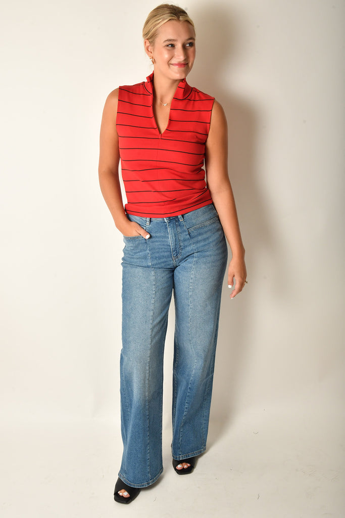ZIP MOCK NECK