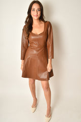 KALEEN FAUX LEATHER DRESS