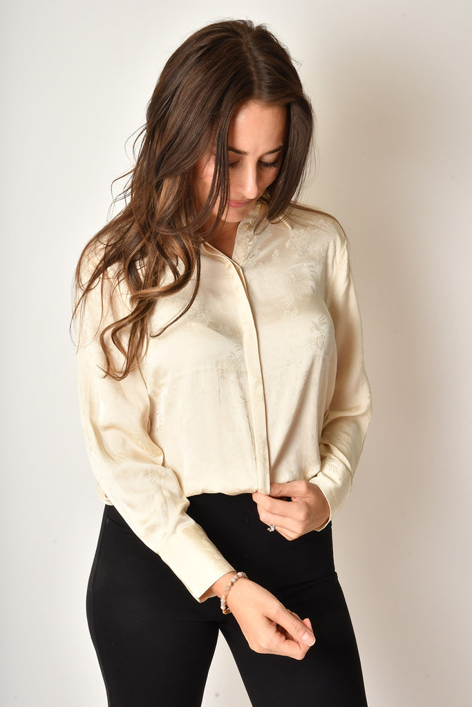FLORAL JACQUARD BLOUSE