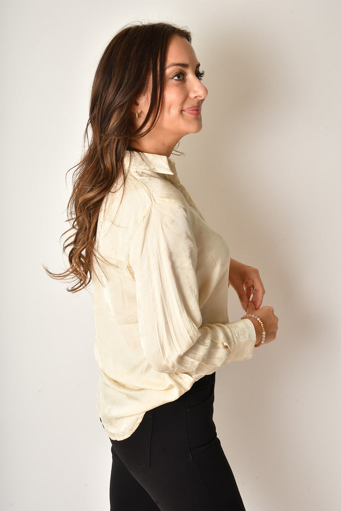 FLORAL JACQUARD BLOUSE