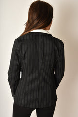 NAVY STRIPE FITTED BLAZER