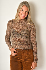 ANIMAL MESH MOCK NECK