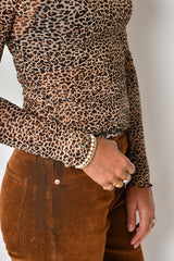 ANIMAL MESH MOCK NECK