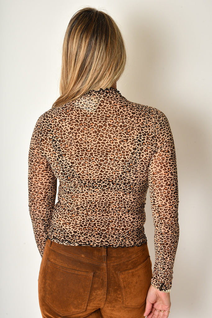 ANIMAL MESH MOCK NECK