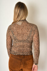 ANIMAL MESH MOCK NECK