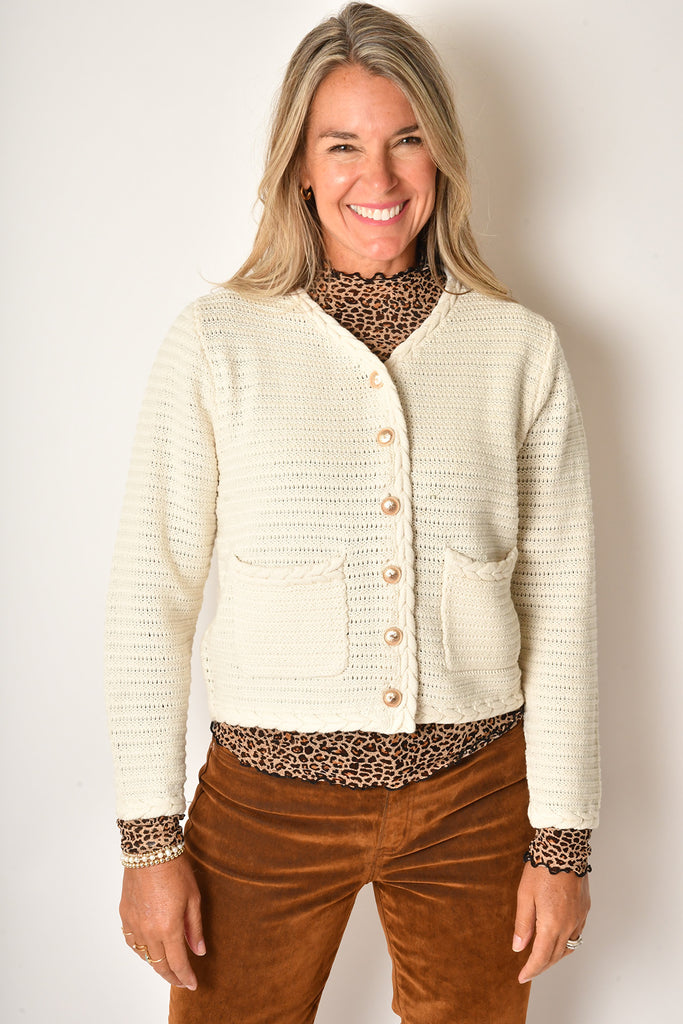 ANIMAL MESH MOCK NECK