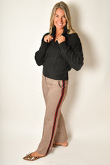 HALF ZIP CABLE SWEATER
