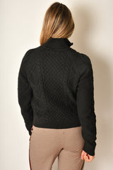 HALF ZIP CABLE SWEATER