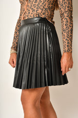 NOUVELLE "LEATHER" PLEAT SKIRT