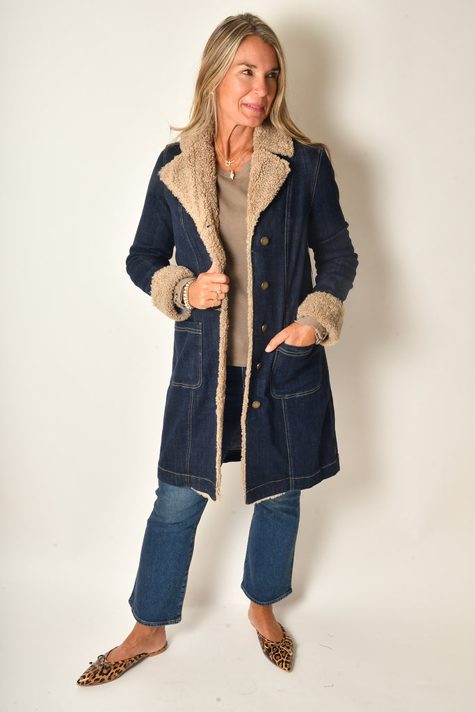 DENIM JACKET WITH SHERPA