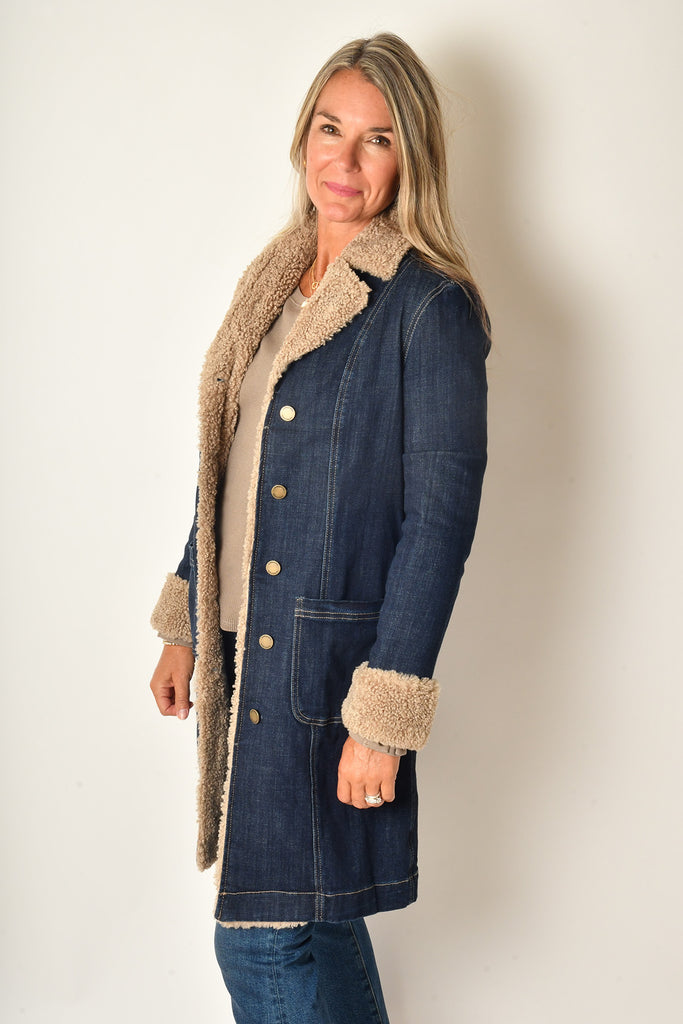 DENIM JACKET WITH SHERPA