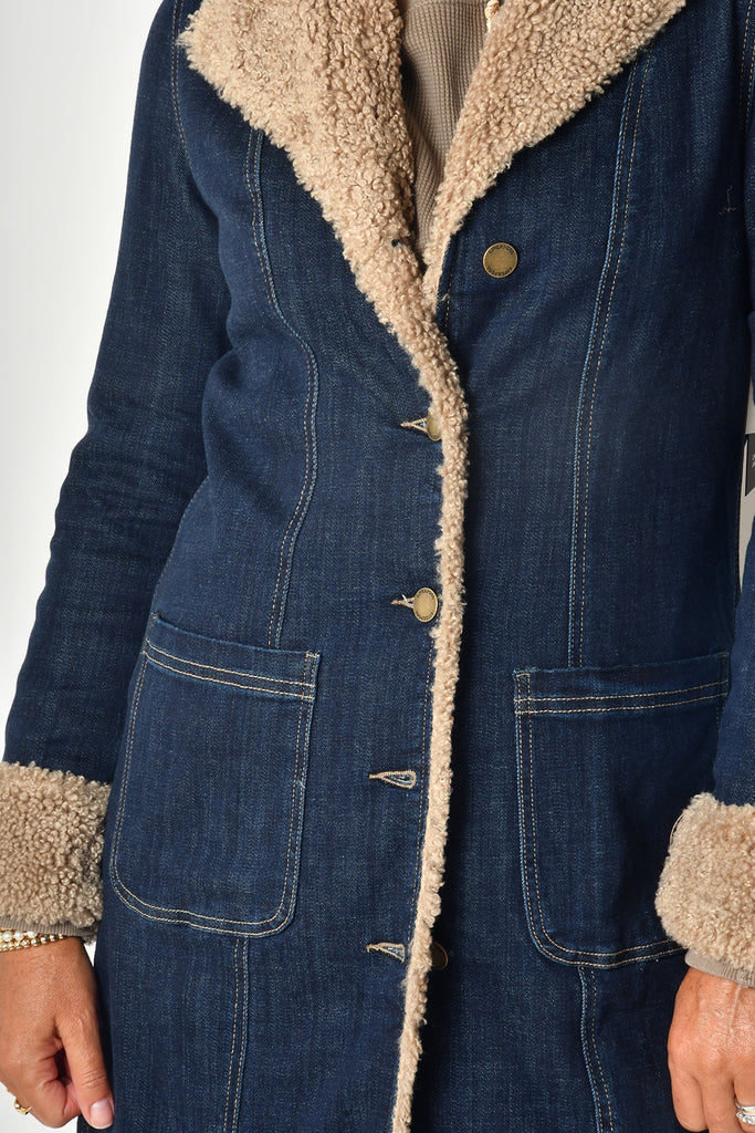 DENIM JACKET WITH SHERPA